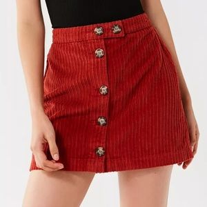 NWOT Urban Outfitters Jumbo Corduroy Button Down High Waisted Skirt, Size M